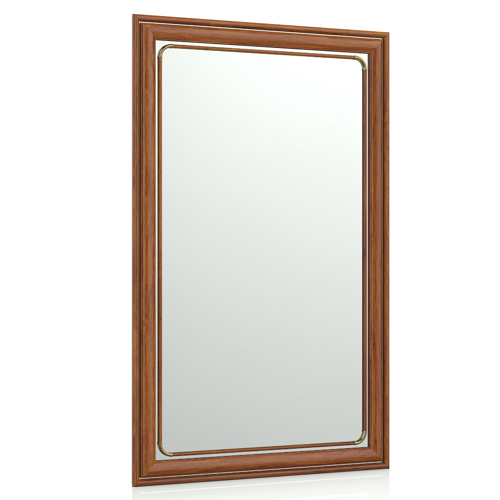 Зеркало 121 орех Т2, ШхВ 50х80 см, зеркала для офиса, прихожих и ванных комнат, горизонтальное или вертикальное крепление