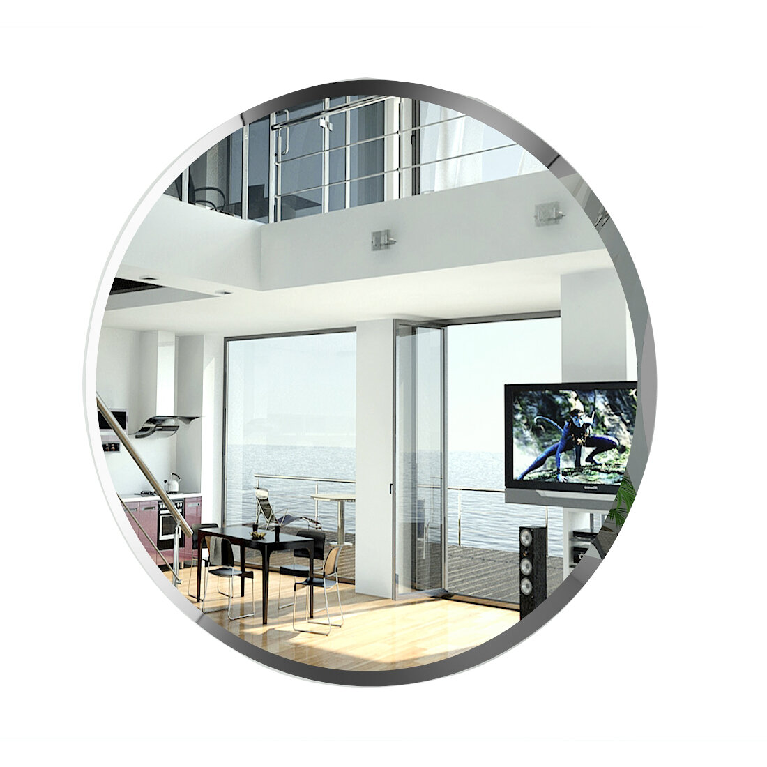 фото Зеркало 057Ф, ШхВ 55х55 см, зеркало с полным фацетом, толщина зеркала 4 мм.