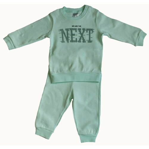 Комплект одежды   для девочек, джемпер и брюки, повседневный стиль, трикотажный, манжеты, размер 18-24, бирюзовый