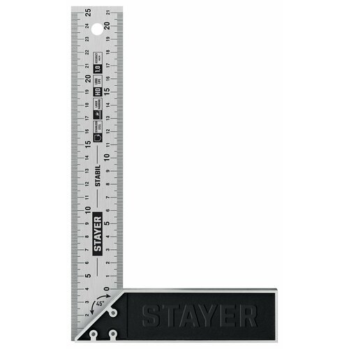 STAYER 250 мм, Столярный угольник (3431-25) строительный угольник stayer 3431 25 z01 250x140 мм