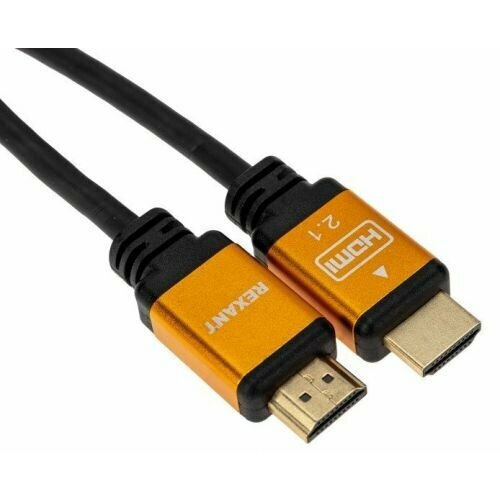 Кабель REXANT HDMI - HDMI 2.0, 2 м Gold, 1шт кабель rexant hdmi hdmi 1 4 1 5 м gold белый 1шт