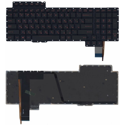 Клавиатура для ноутбука Asus ROG G752 G752VL G752VS черная без рамки, красная подсветка new cpu gpu cooling fan for asus rog g752 g752v g752vy g752vt g752vl laptop cooler mf75090v1 c520 s9a mf75090v1 c510 s9a