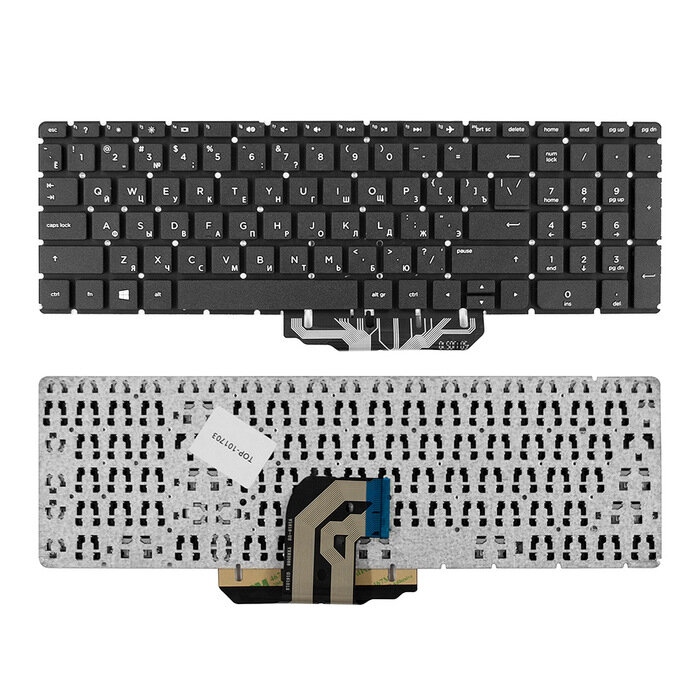 Клавиатура для ноутбука HP Pavilion 15-ac 15-ae 15-af HP 250 G4 255 G4 Series. Плоский Enter. Черная без рамки. HPM14P1 HPM14P13SU-698.