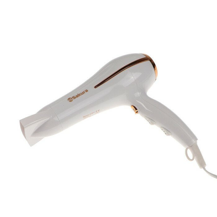 фото SAKURA Фен Sakura SA-4052, 2400 Вт, 2 скорости, 3 температурных режима, белый
