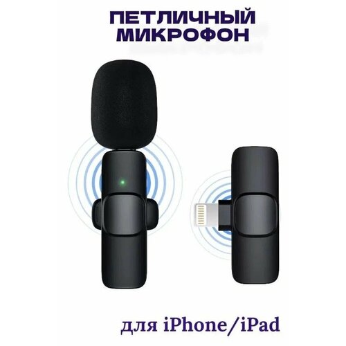 Беспроводной петличный микрофон K9, Lightning для Apple iPhone/iPad, 1 микрофон беспроводной петличный микрофон jbh k9 lightning 2 в1 для iphone ipad черный