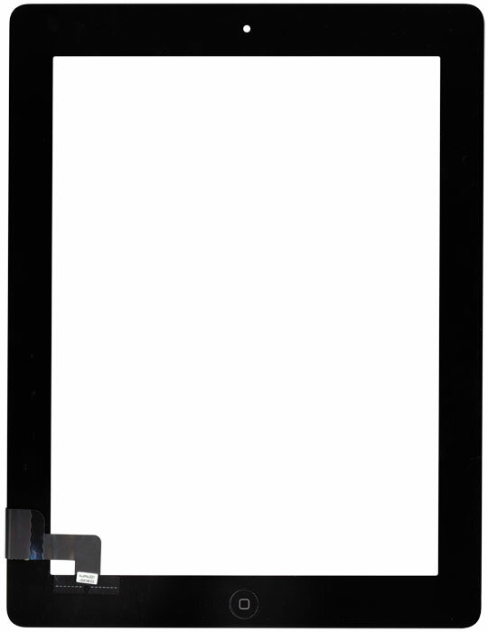 Сенсорное стекло (тачскрин) для iPad 2 (A1395 A1396 A1397) черное с кнопкой OEM