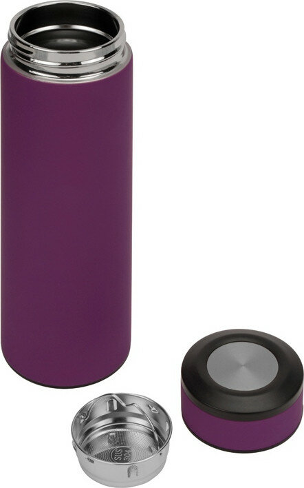 Термос Confident с покрытием soft-touch 420 мл, фиолетовый - фотография № 2