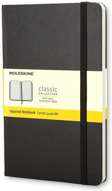 Записная книжка Moleskine Classic (в клетку) в твердой обложке, Large (13х21 см), черный