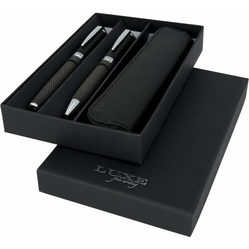 Подарочный набор ручек Luxe Carbon, черный