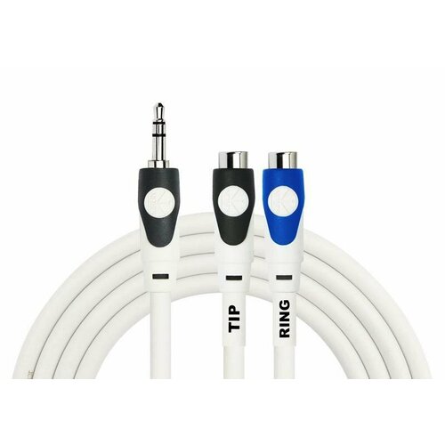 Kirlin LGY-367L 2M WH - Кабель Y-образный 2 м, Разъемы: 3.5 мм стерео миниджек - 2 x RCA гнездо, Материал проводника: медь, Длина: 2 м, Толщина: 5.5 мм, Оболочка: ПВХ