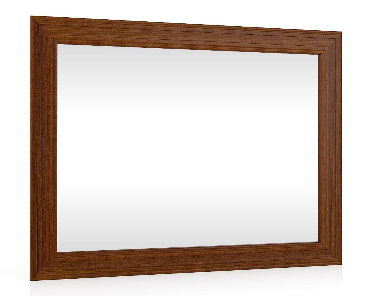 Зеркало подвесное в раме МДФ 80х60 цвет орех ШхГхВ 80х4х60 см.