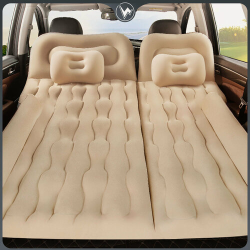 Изображение товара Надувной матрас в машину Wanderwells: универсальный в багажник и на задние сидение авто в комплекте с насосом бежевый