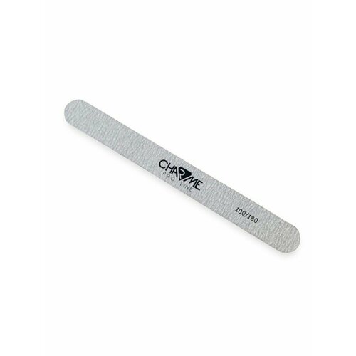 Charme Пилка прямая серая 100/180 в индивидуальной упаковке