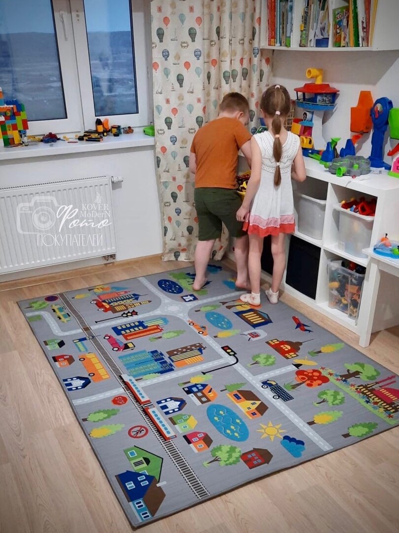 Ковер в детскую комнату для мальчика , детский игровой коврик безворсовый, коврик для детей, 140*200см/ Like_house - фотография № 9