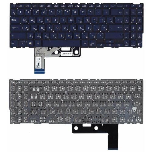 Клавиатура для ноутбука Asus ZenBook UX533F темно-синяя с белой подсветкой клавиатура для asus zenbook ux410uq ноутбука с подсветкой