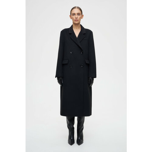 Пальто-пиджак  prav.da демисезонное, шерсть, силуэт прямой, удлиненное, размер XL, черный