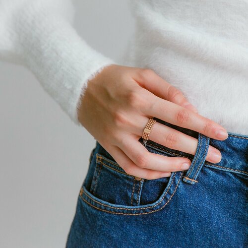 Кольцо ZOLOTO.GOLD, красное золото, 585 проба, размер 16.5