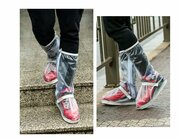 Чехлы дождевики (бахилы многоразовые) для защиты обуви, дождевые мотобахилы размер XL, прозрачные