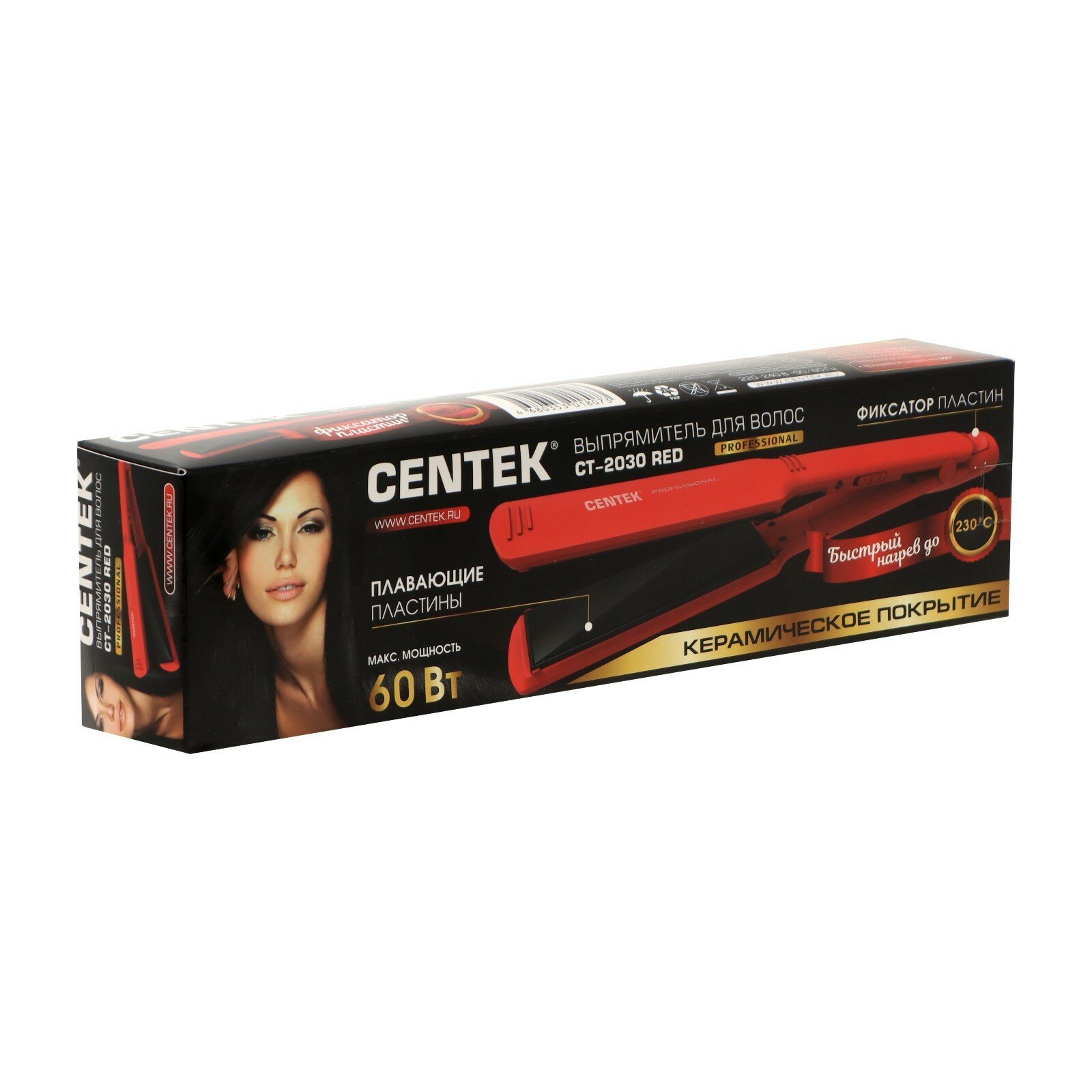 Выпрямитель для волос Centek CT-2030 60Вт красный 12*4.4см - фото №15