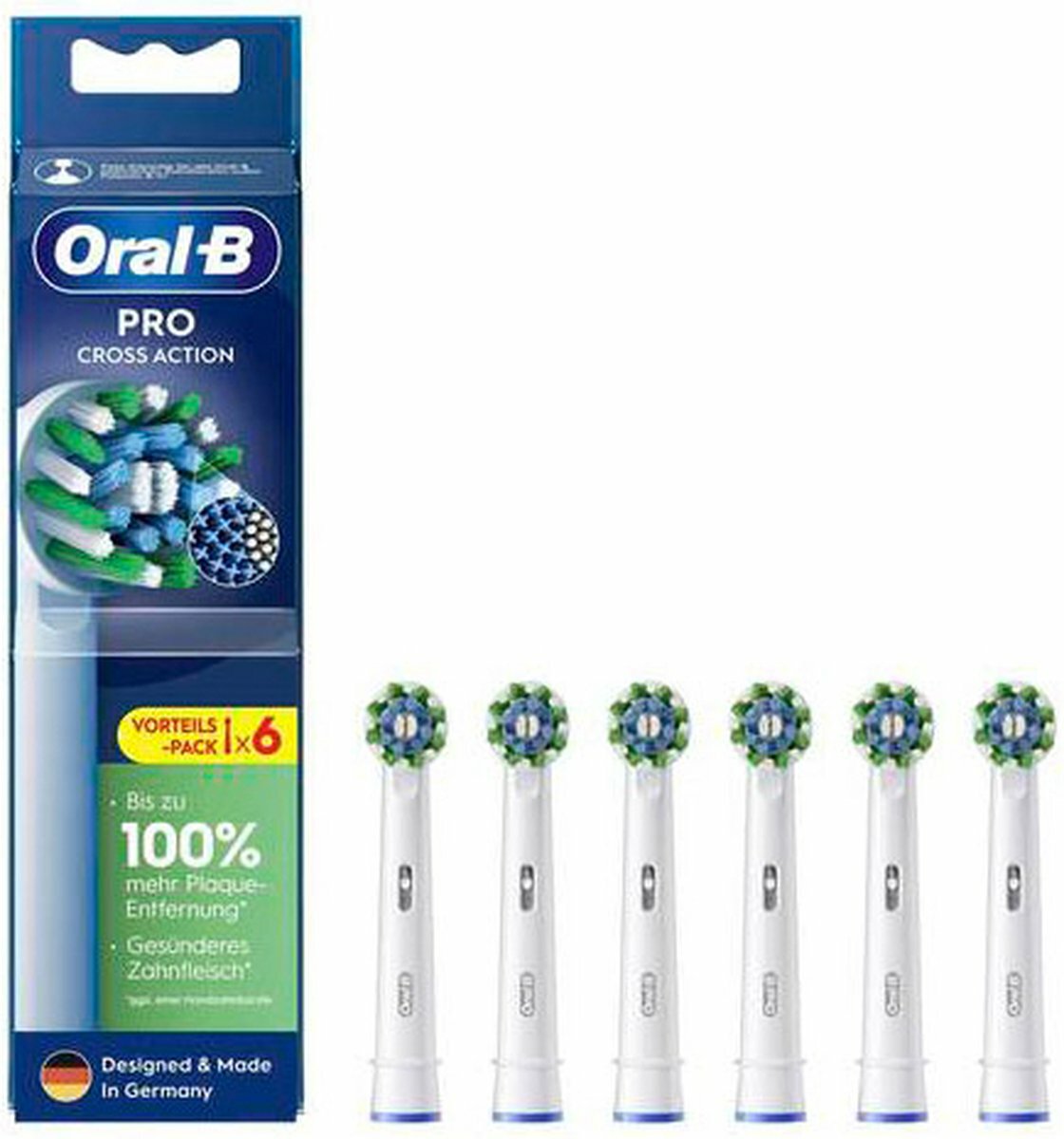 Насадки для зубной щетки Oral-B Pro CrossAction, белые, 6 шт.