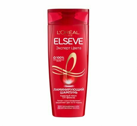 L'Oreal Paris шампунь-уход Elseve Эксперт Цвета Ламинирующий, 400 мл