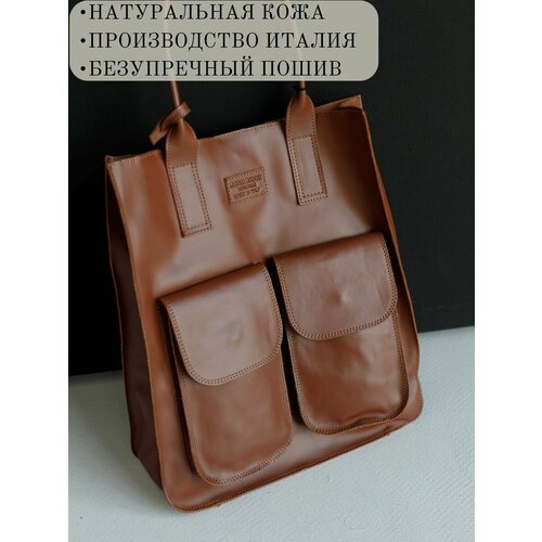 Сумка шоппер LEATHER COUNTRY, фактура гладкая, коричневый