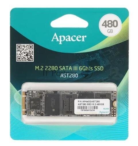 Накопитель SSD M.2 2280 Apacer AST280 480GB TLC SATA 6Gb/s 520/495MB/s IOPS 84K MTBF 1.5M RTL - фото №6