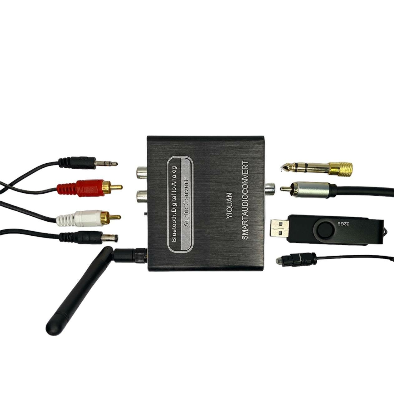 Мультимедиа плеер конвертер Bluetooth 50 USB Optical Toslink Coaxial на 35 jack RCA тюльпаны Караоке Микрофон с пультом управления громкостью