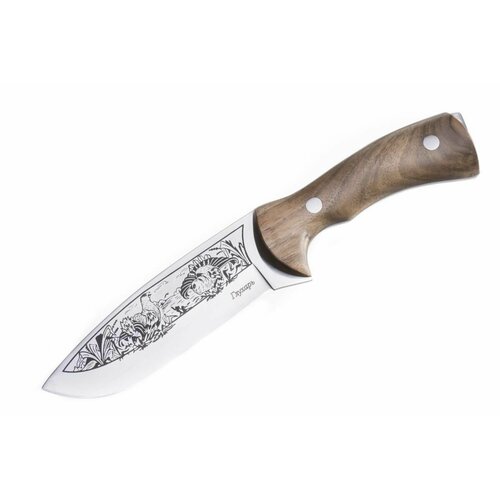 Нож разделочный туристический глухарь, сталь AUS-8, рукоять Орех