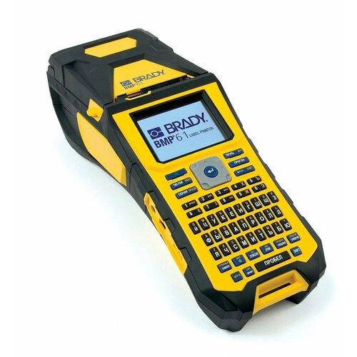 Принтер BRADY brd198634 BMP61-CYR-W-PWID, русско-англ. клавиатура c ПО WS PWID и WIFI. желтый