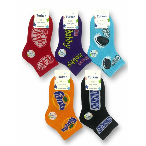 фото Носки turkan 5 пар, размер 5-7 лет, желтый, красный