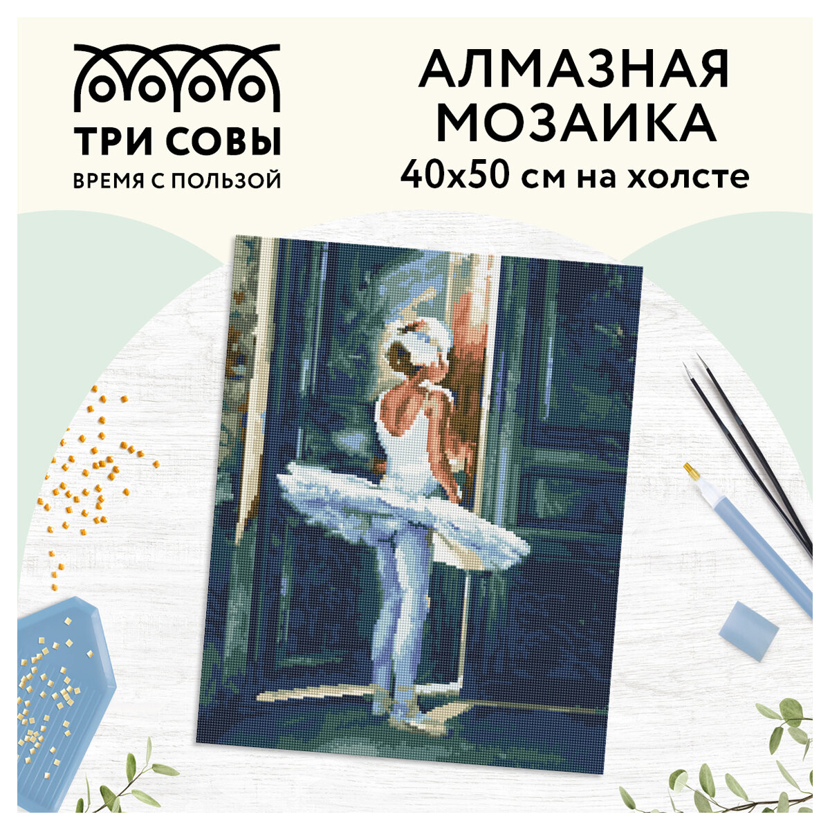 Алмазная мозаика Трепет перед выступлением Три совы - фото №2