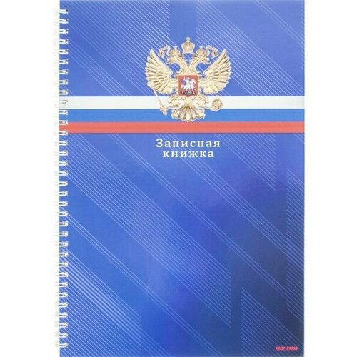 Записная книга на гребне А4 80л. Герб И флаг (К80-5938) (гребень сбоку, глянц. ламинир-ие,7БЦ) бизнес блокнот а5 80л красный геометрический узор б80 5619 пер 7бц глянц ламинир цв мел обл