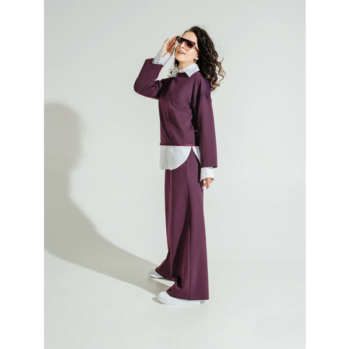 фото Брюки палаццо bormalisa, размер m, фиолетовый