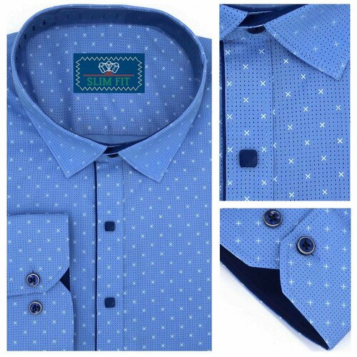 Рубашка Fashion Leader, размер 7XL, голубой