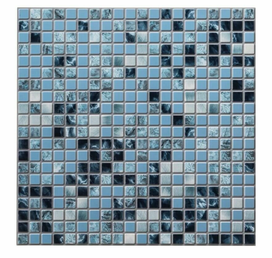 Панель ПВХ Океан самоклеящаяся мозайка 480*480 в колличестве 15 шт. (3,46 м2)