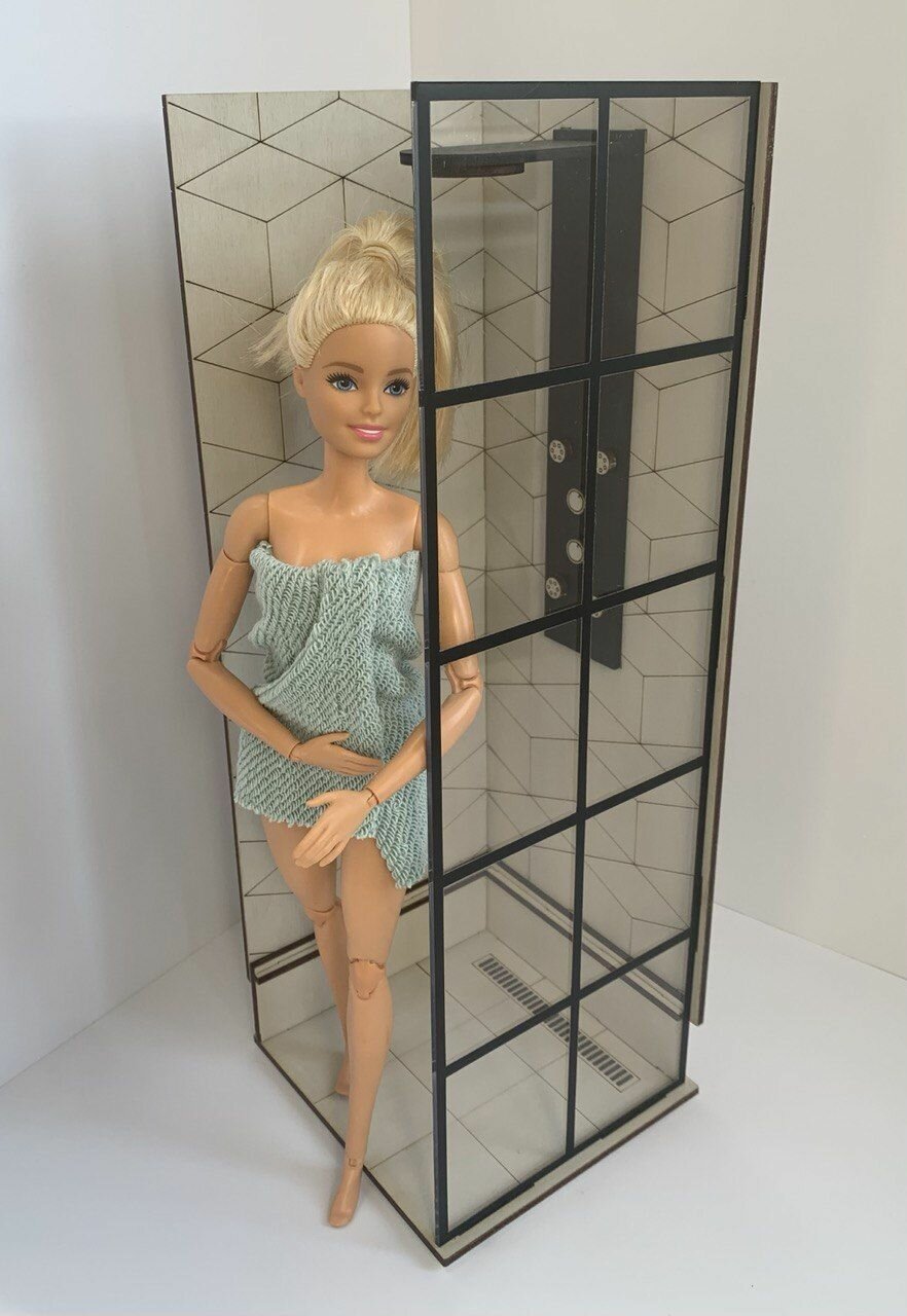 Мебель для кукол до 30см Барби Ola la Home Душевая кабина игрушечная в ванную кукольный домик Вarbie