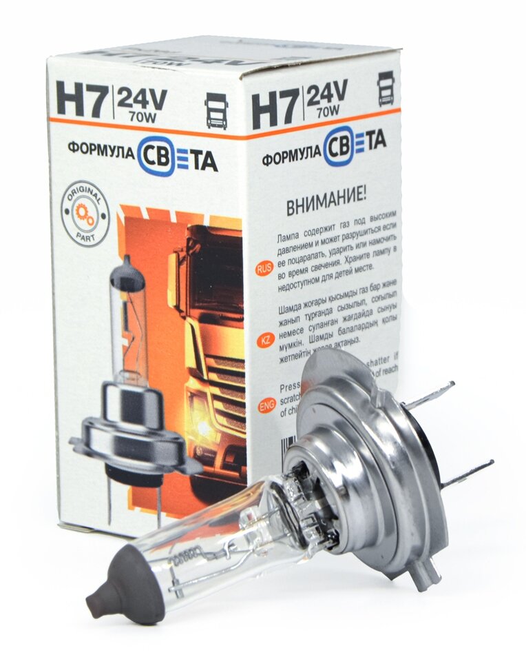 Лампа автомобильная галогенная Формула света Н7 24 V 70 W Px26d