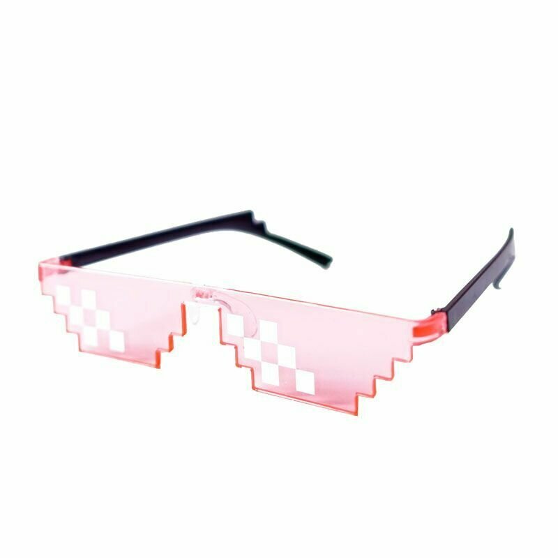 Карнавальные очки Пиксели Стиляга розовые