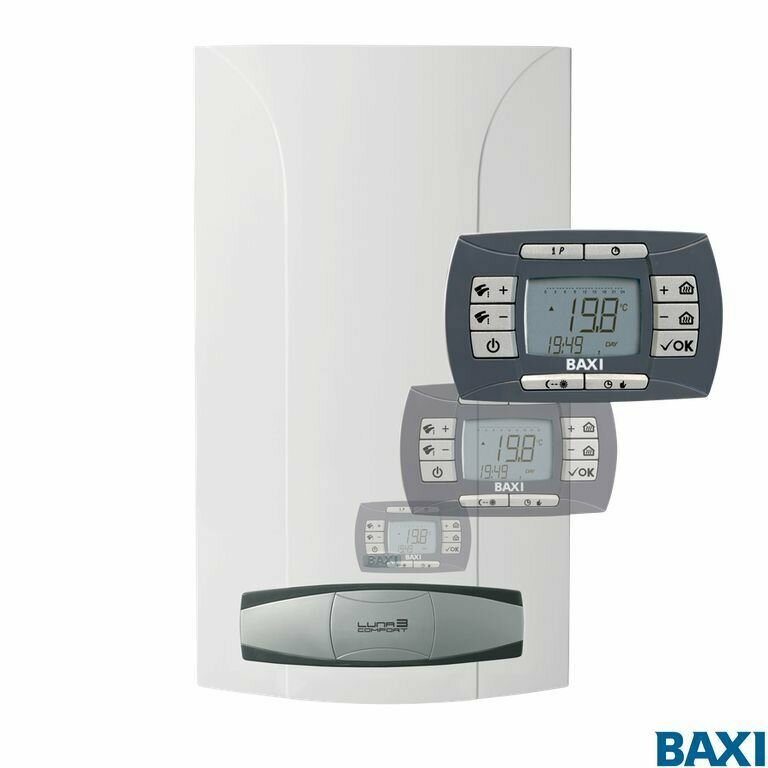 Котел газовый настенный BAXI LUNA-3 Comfort 240 Fi 25 кВт, отопление и горячая вода, закрытая камера сгорания