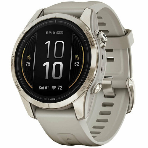 Смарт-часы Garmin EPIX Pro Gen 2 42mm Sapphire Soft Gold with Light Sand Silicone Band (010-02802-11)