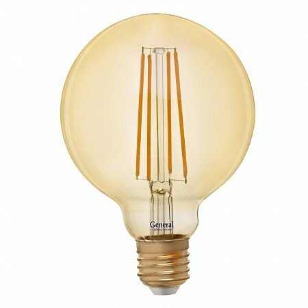 Лампа GLDEN-G95S-GW-8-230-E27-2700 Золотая