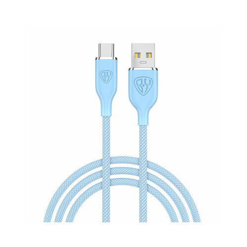 By кабель для зарядки elite type-c, 3а, 1м, быстрая зарядка qc3.0, голубой
