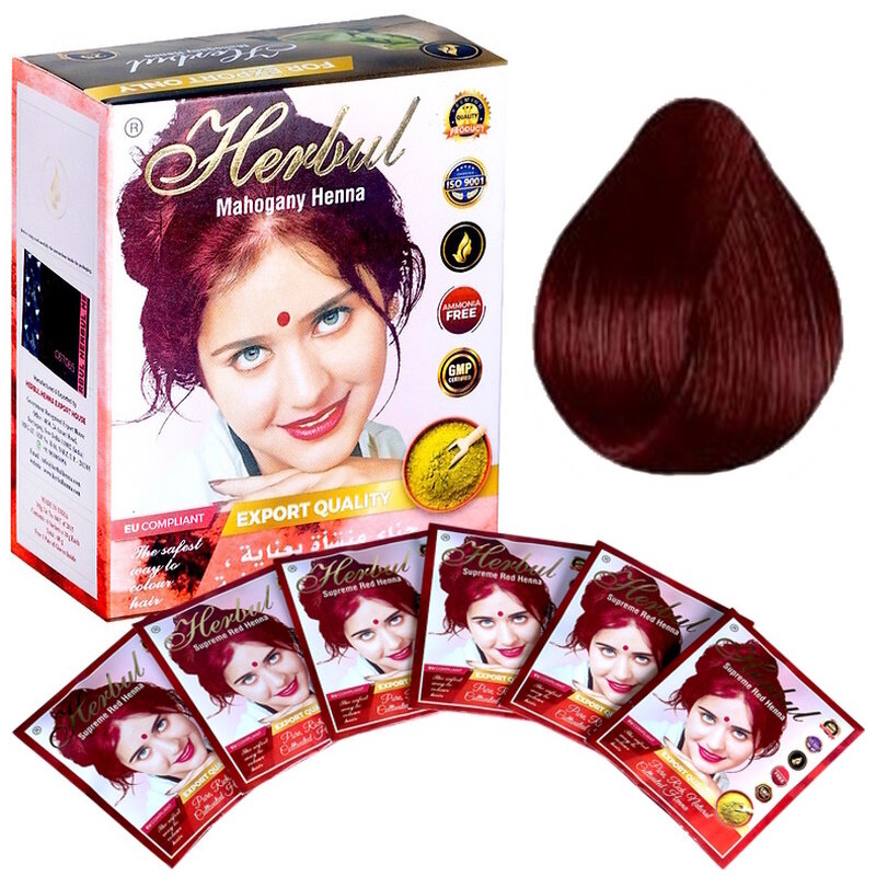 Mahogany Henna/Индийская хна натуральная, махагони, 6 шт.*10 г