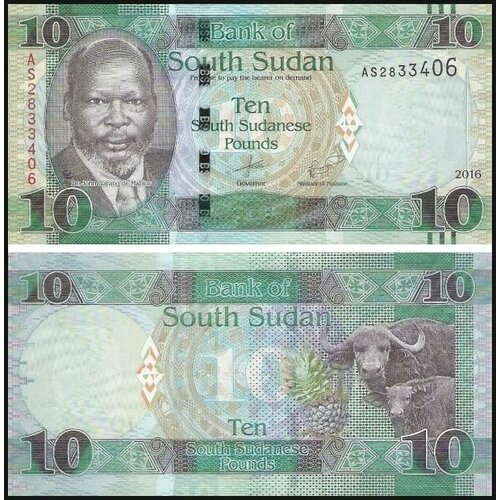 Банкнота Южный Судан 10 фунтов 2016 года UNC