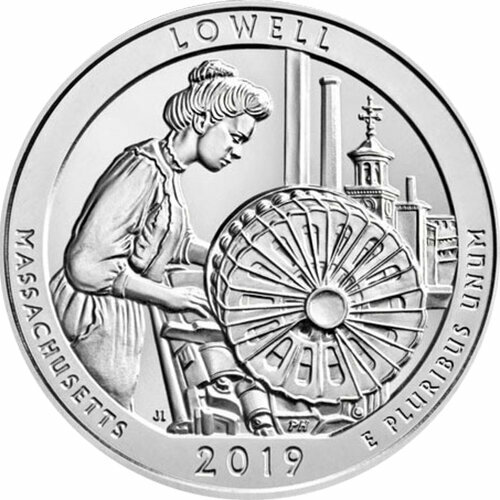 (046d) Монета США 2019 год 25 центов Парк Лоуэлл Медь-Никель UNC
