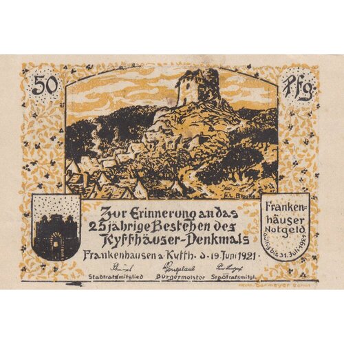Германия (Веймарская Республика) Бад-Франкенхаузен-Кифхойзер 50 пфеннигов 1921 г. (Вид 6) (2)