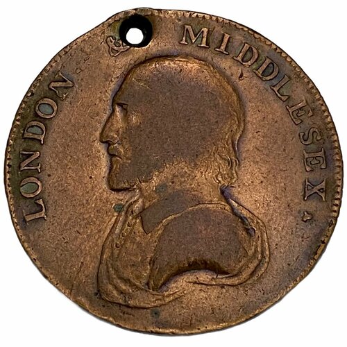 Великобритания, Миддлсекс токен 1/2 пенни 1792 г. великобритания токен принц уэльский 1 2 соверена 1854 г