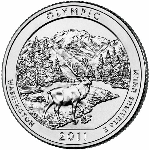 (008p) Монета США 2011 год 25 центов Олимпик Медь-Никель UNC 007p монета сша 2011 год 25 центов глейшер медь никель unc