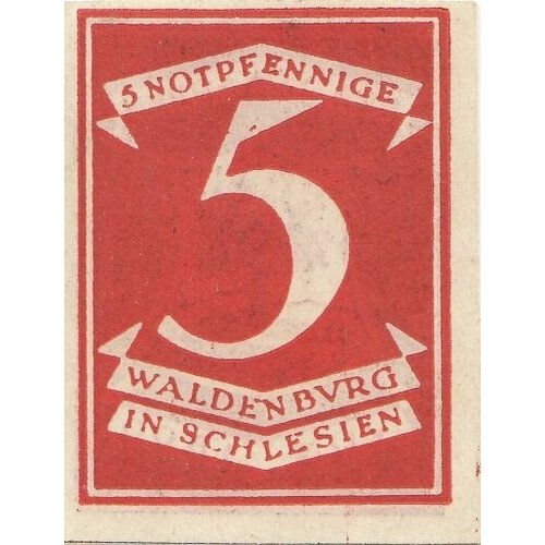 Германия (Веймарская Республика) Вальденбург 5 пфеннигов 1921 г. (2)